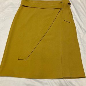 Ann Taylor Mustard Semi-Wrap Skirt